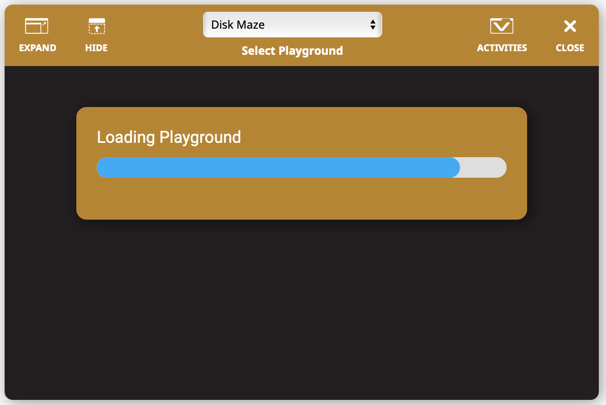 Επαναφόρτωση της σελίδας VEXcode VR Playground στο Safari