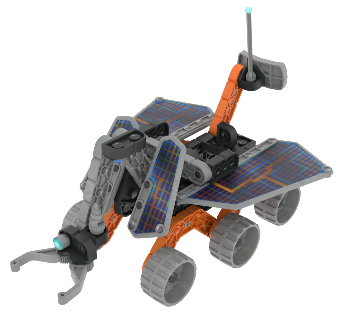 Παιδική χαρά διάσωσης VEXcode VR Rover με ορατό το rover, την πίστα λαβυρίνθου και τον χώρο εργασίας κωδικοποίησης μπλοκ
