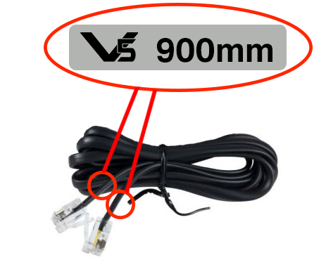 Έξυπνο καλώδιο V5 900 mm με ετικέτα που υποδεικνύει ότι αναγράφεται το μήκος του έξυπνου καλωδίου.