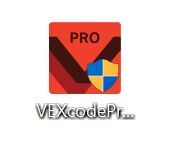 Το αρχείο VEXcodeProV5.exe όπως φαίνεται από την επιφάνεια εργασίας.
