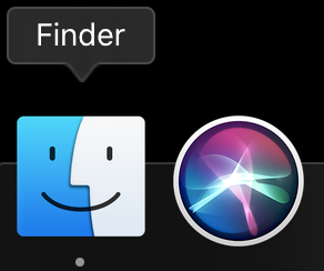 Το macOS Dock εμφανίζει επισημασμένο το εικονίδιο Finder.