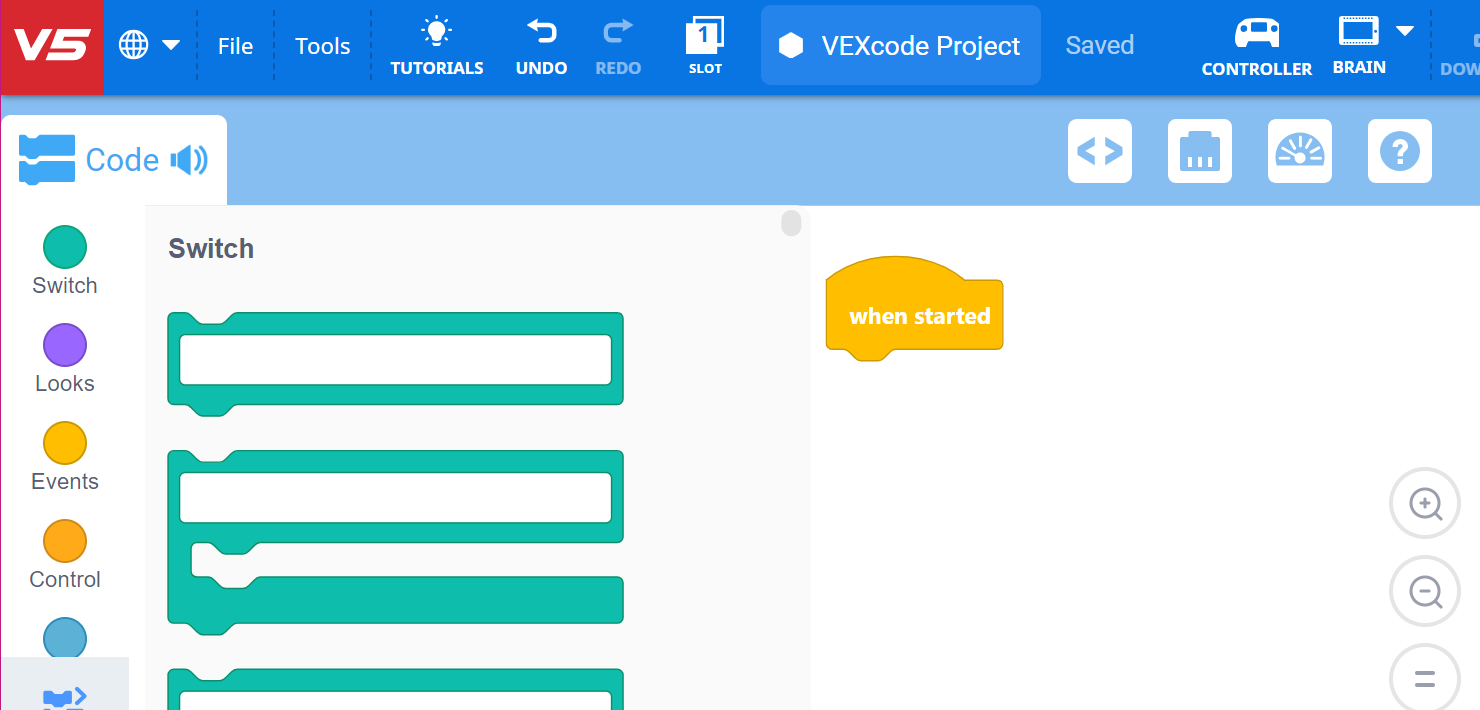 Το VEXcode V5 εγκαταστάθηκε και άνοιξε σε MacOS.