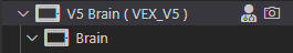 Ο κέρσορας βρίσκεται πάνω από τον φάκελο V5 Brain VEX Device Indicator και δίπλα του εμφανίζεται ένα εικονίδιο Battery Medic.