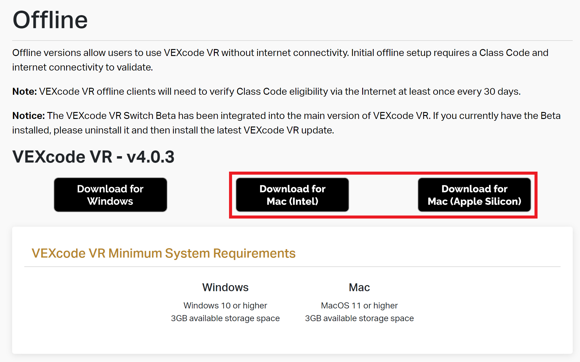 Εικονίδιο εφαρμογής VEXcode VR για macOS