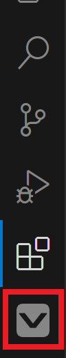Ikona rozszerzenia VEX w menu bocznym VS Code jest podświetlona.