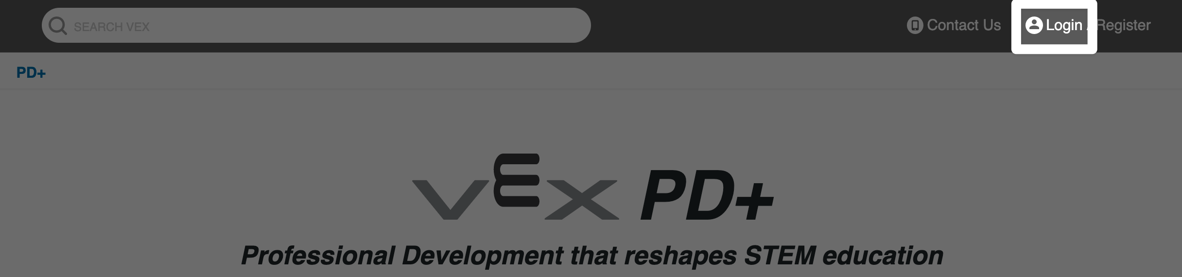 PD+ kezdőlap, a jobb felső sarokban kiemelve a Bejelentkezés opcióval.