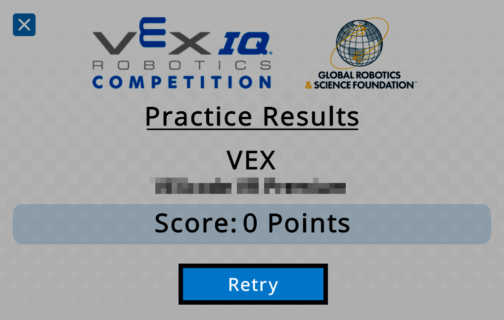 'Retry' ബട്ടൺ ഹൈലൈറ്റ് ചെയ്തിട്ടുള്ള മാച്ച് റിസൾട്ട് വിൻഡോ