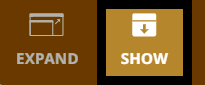Свернутое окно «Игровая площадка» с видимой кнопкой «Показать» на панели инструментов.