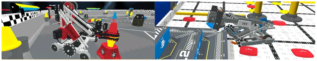 Bildschirmaufnahme nebeneinander von den virtuellen Geschicklichkeitswettbewerben IQ und V5 für 2026 - 2027.