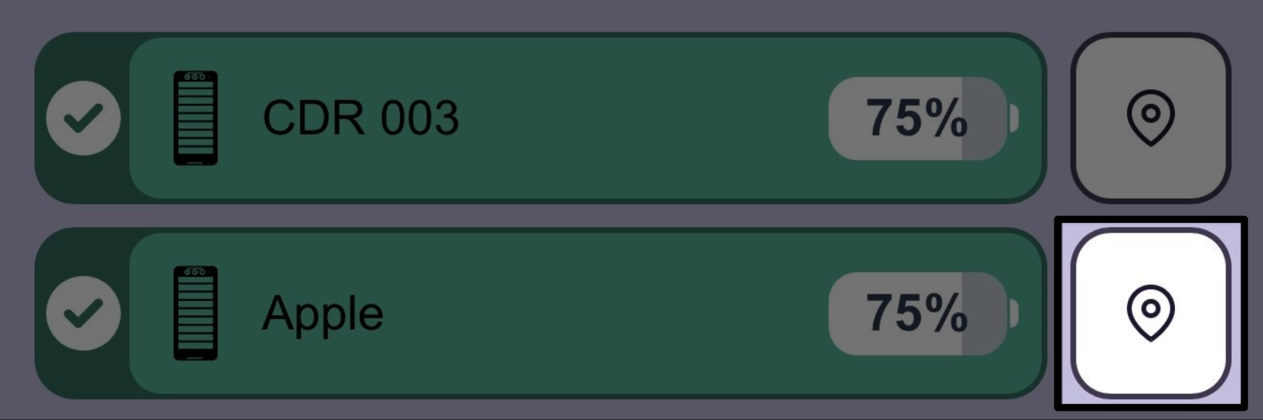 The Locate button to the right of a Coder in the app.