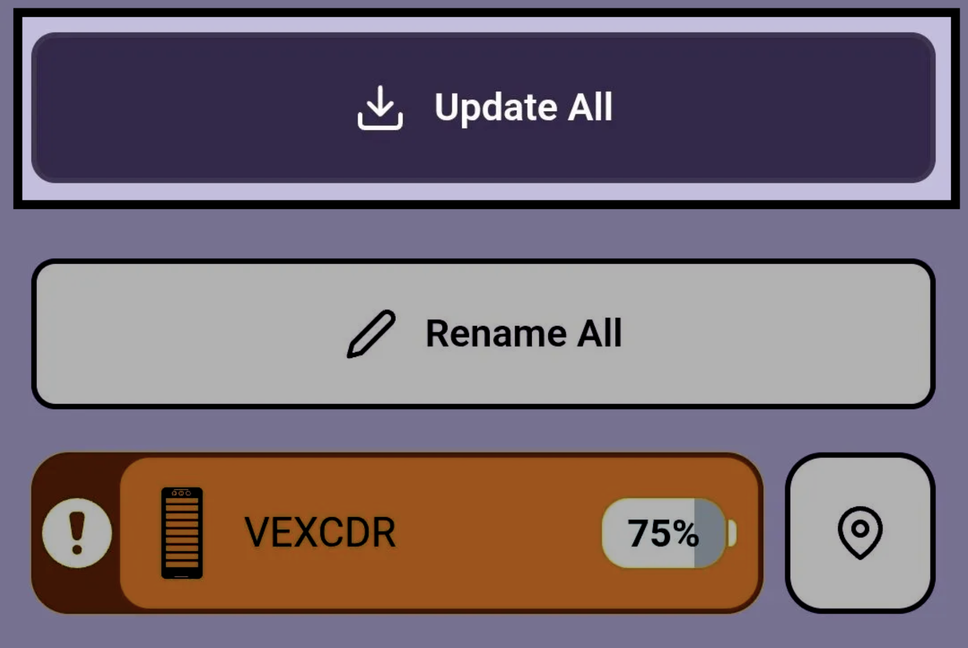 A Coder in the Classroom app colored orange, indicating the need for updating. The Update All button above it is highlighted.