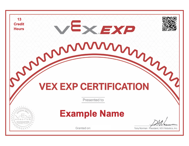 VEX EXP certification