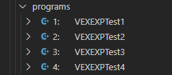 Screenshot of the VS Code extension interface for VEX IQ, showcasing features and tools designed to support programming and development for the VEX IQ Robotics platform, aimed at enhancing educational experiences for students and educators.