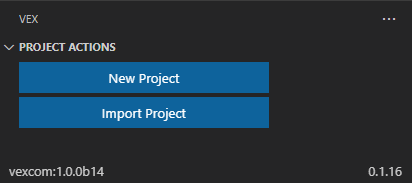 Screenshot of the VS Code Extension interface for VEX IQ, showcasing programming tools and features designed to assist users in developing and managing robotics projects within the VEX IQ platform.