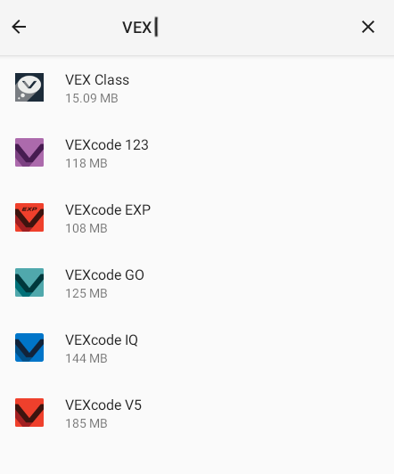 Screenshot of the VEX Bluetooth connection troubleshooting interface, displaying options and settings to resolve connectivity issues.